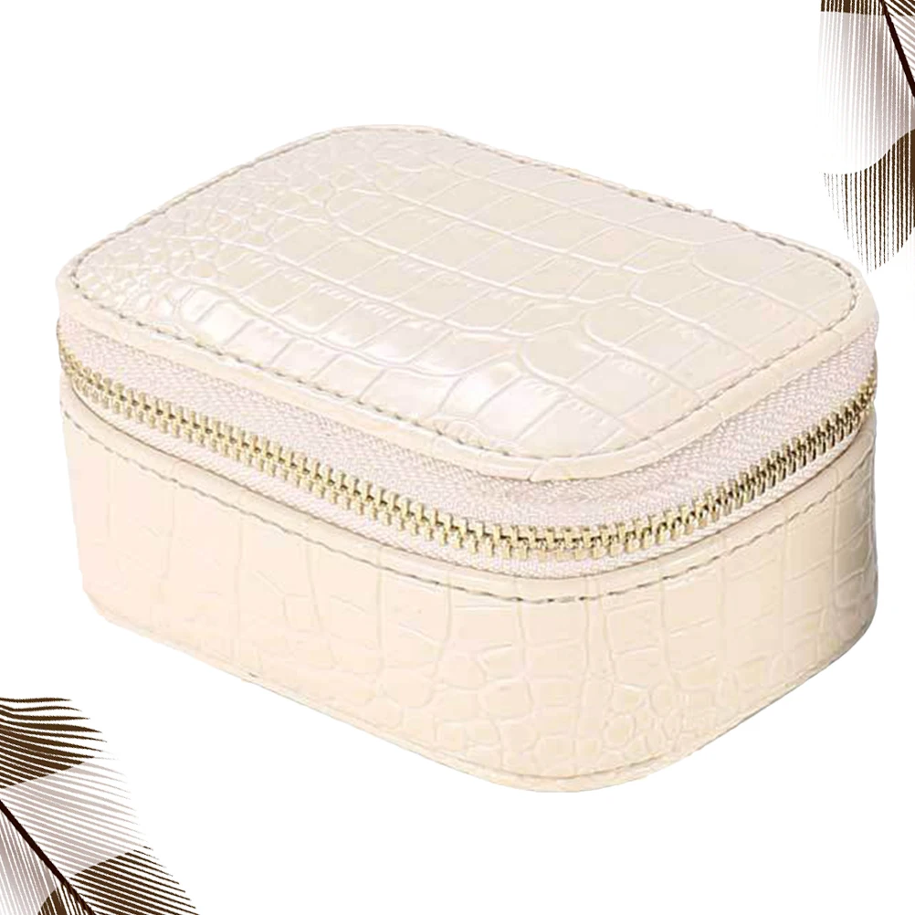 

Travel Jewelry Box Pu Storage Organizer Necklace Ring Watch Case Multifunctional Display Gift Women Girls 12.5X8.5X4Cm