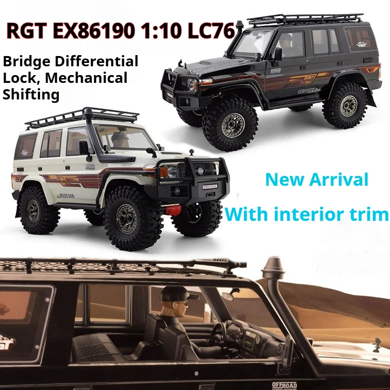 

2026 NEW 1/10 RC RGT EX86190 LC76 4WD Off-Road Car with Diff Lock Gear Shift Interior Remote Control Rock Crawler for Adults