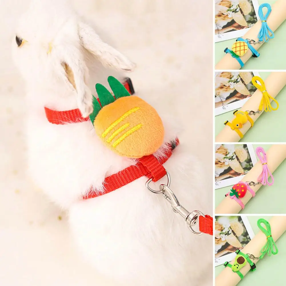 1 Set Pet Traction Rope  Lovely Chicken Doll Pet Rabbit Cat Harness Traction Leash Set  Lightweight Cat Chest Harness