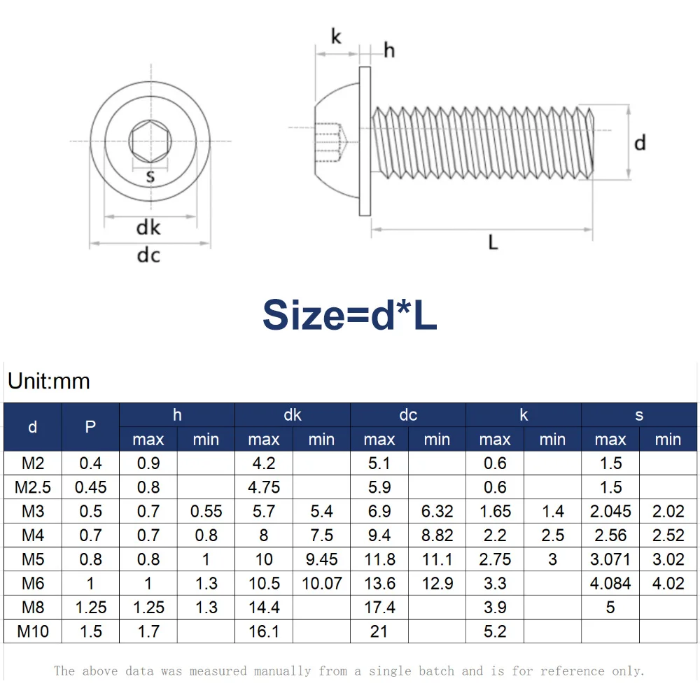 2-20pcs 304 Stainless Steel Allen Hex Socket Round Pan Head Screw Built-in Washer SEMS Screws Bolt M2 M2.5 M3 M4 M5 M6 M8 M10