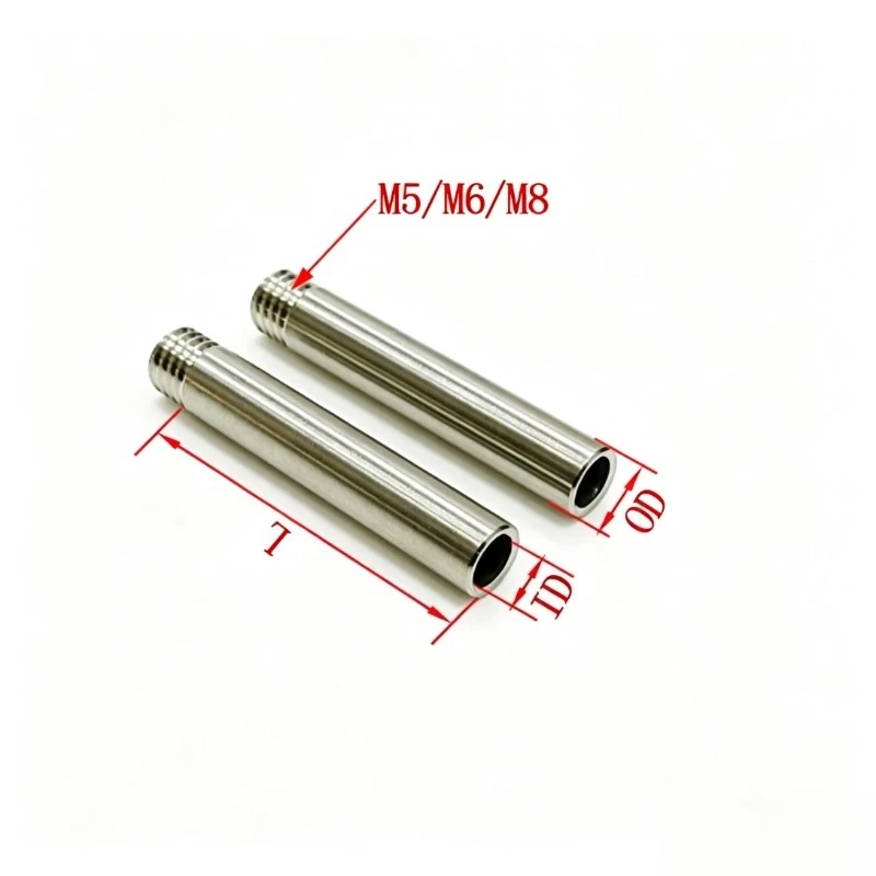 1pcs M5/M6/M8 Stainless steel  CNC Machine tool cooling Threaded Hollow Straight tube