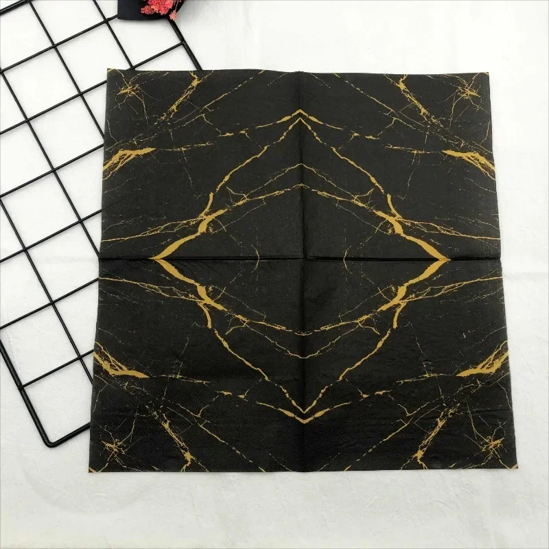 20pcs/Pac 33*33cm 2-Ply Printed Napkins Black Marble Printed Paper Napkins Home Party Placemats Butterfly Bart Paper