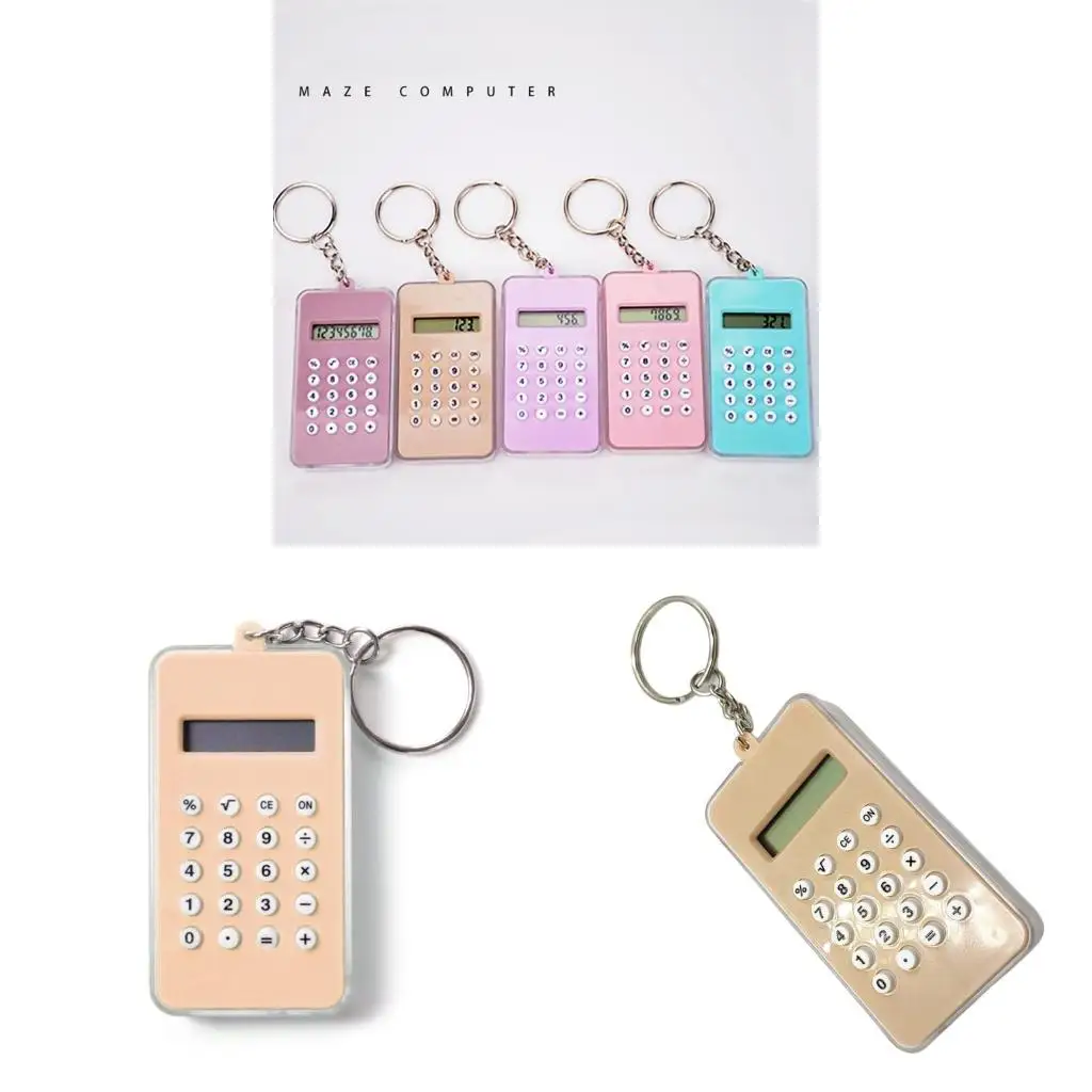 Calculadora bolsillo para estudiantes con juguete laberinto, mini calculadora básica portátil 8 dígitos