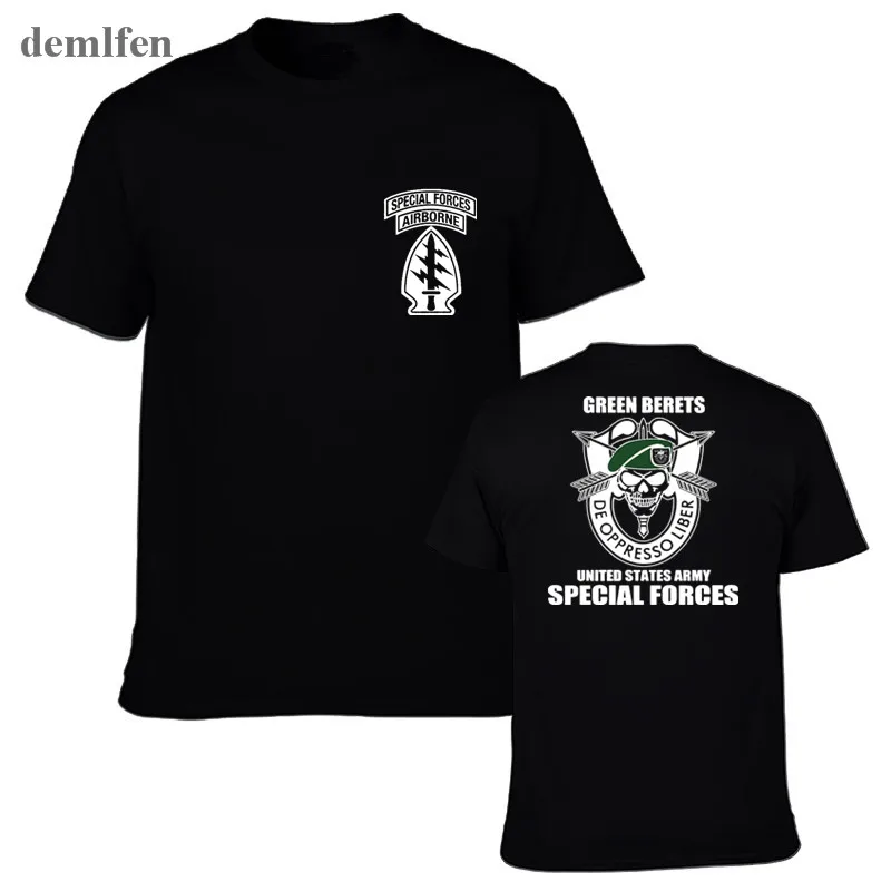 New Special Forces Group Airborne Military T-shirt Men's Cotton T Shirt Short Sleeve Novelty Funny Tops Tees