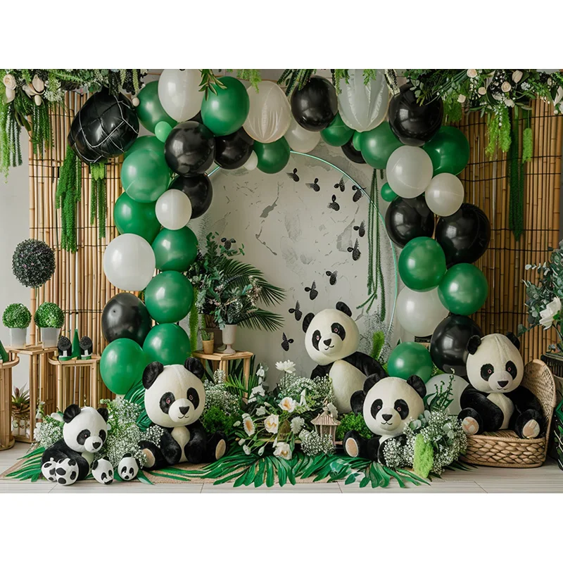 Baby Room Happy Birthday Photography Backdrops Props Newborn Party Decoration Balloons Arch Floral Theme Photo Background QQ-05