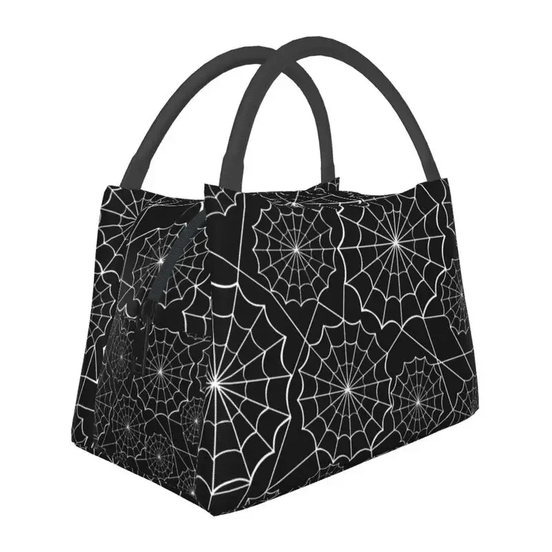 Custom Halloween Spider Web Lunch Bags Men Women Cooler Warm Insulated Lunch Box for Picnic Camping Work Travel lunchbag