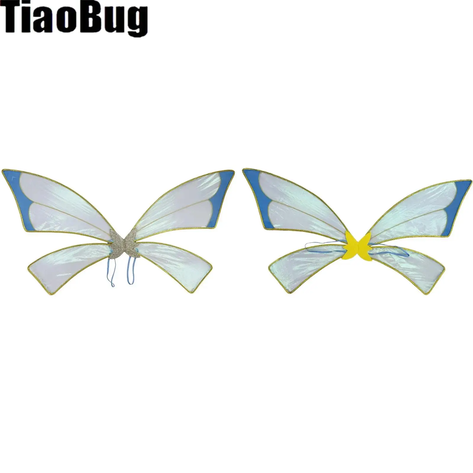 

Крылья бабочки для косплея, переливающиеся блестящие крылья феи из органзы, нарядные костюмы на Хэллоуин, аксессуары для вечеринок