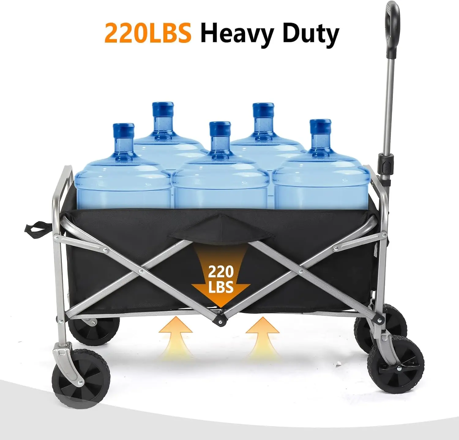 عربة شاطئية قابلة للطي بعجلات كبيرة لبقالة الرمال ، عجلات لجميع التضاريس ، عربة بقالة الحديقة لحديقة التسوق P