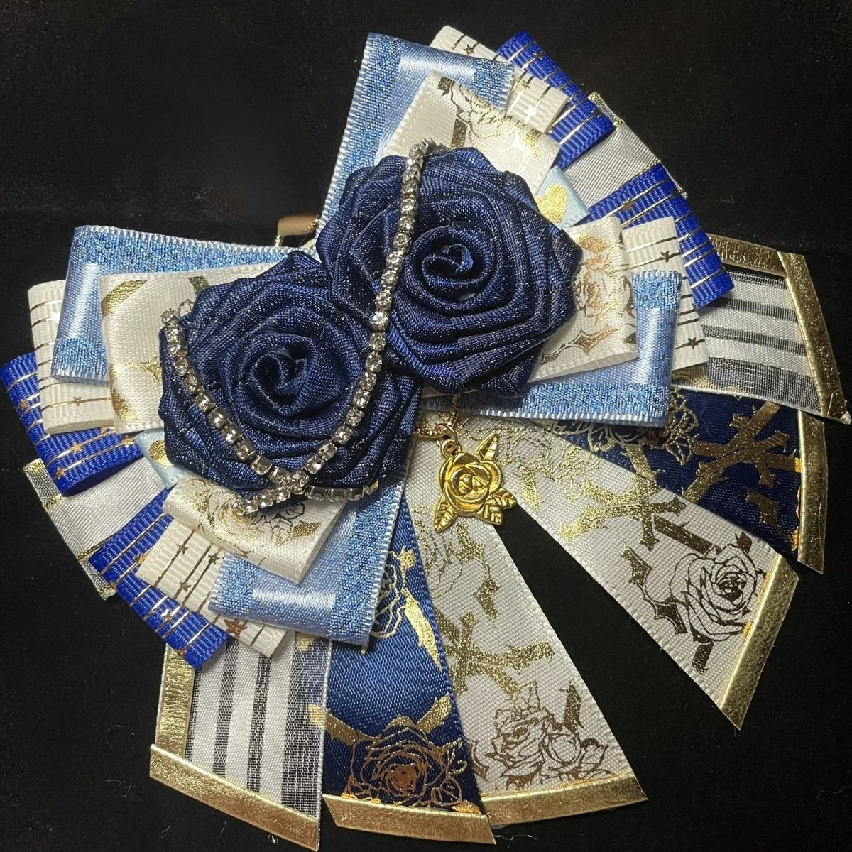 Frauen Lolita Strass Rose Blume Fliege Brosche neue Luxus Mode Cosplay Tanz Show Kleid Hemd Accessoires Kragen Blumen – Detail 8