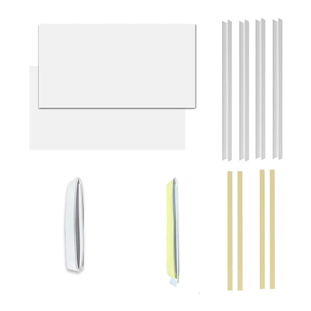 White 1 Inch Foam Insulated Window AC Side Panels Kit With Aluminum Foil PVC Trim For Air Conditioner Gap Sealing Draft Stopper