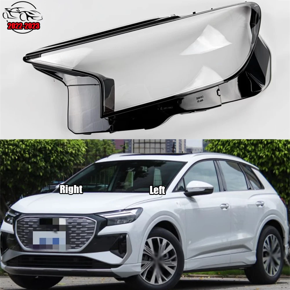 

For Audi Q4 E-Tron 2022 2023 Car Front Headlight Lens Cover Auto Headlamps Lampcover Transparent Lampshades Lamp Shell