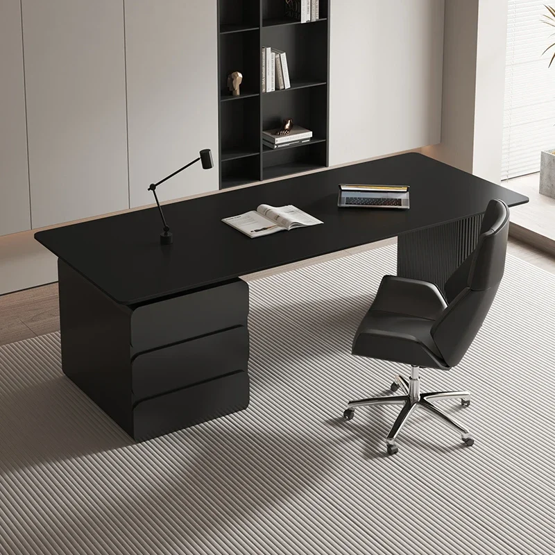 

Black Designer Modern Office Desks Luxury Storage Drawers Writing Executive Desk Computer Study Escritorios Office Furniture