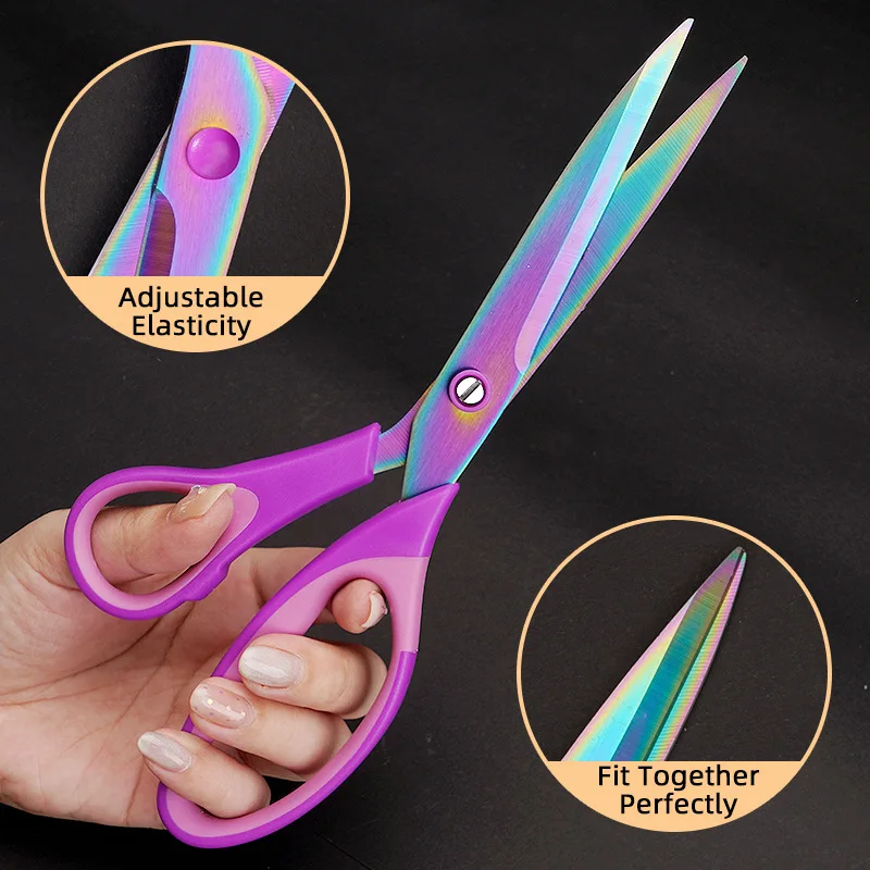 Stainless Steel Three-Piece Set Titanium Coated Scissors Office Scissors Household Tailoring Scissors Sewing Combination Scissor