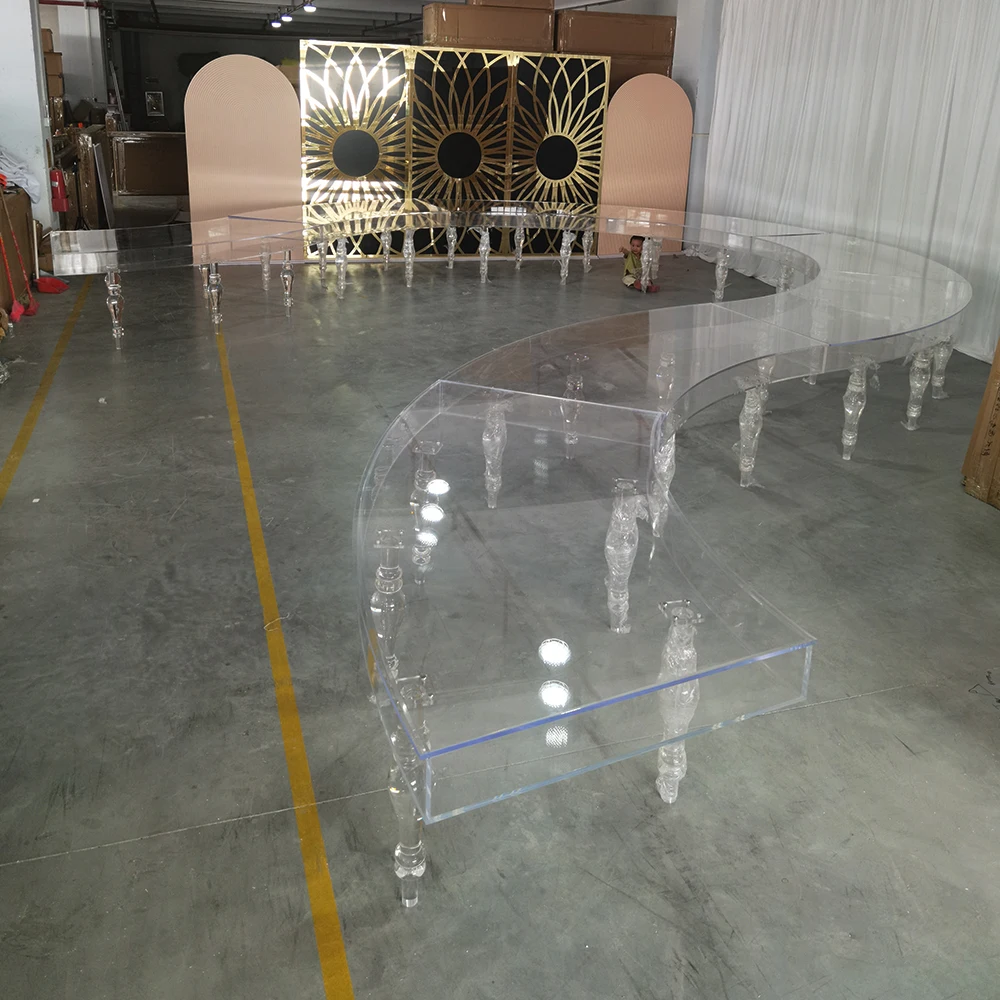 Hot Sale Transparent Furniture Acrylic Dinning Table Ultra Modern Dining Table Design For Wedding