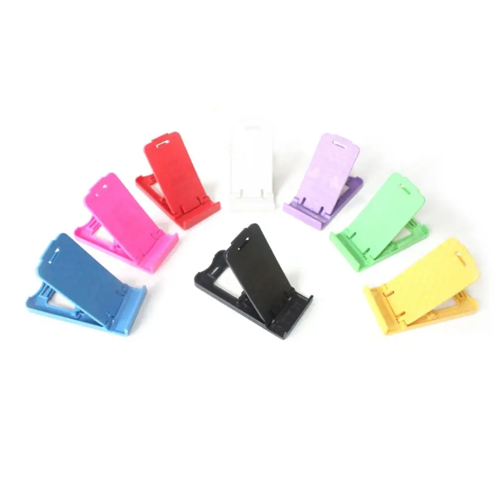 1 Buah Braket Dudukan Meja Desktop Aksesori Ponsel Universal Plastik PP Dapat Dilipat Tempat Ponsel Mini (Warna Acak)