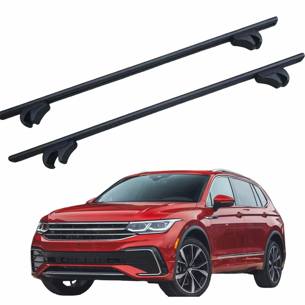 VULIXYUAN 2 pièces barres transversales noires barres transversales adaptées pour Volkswagen Tiguan 2018-2024 avec rails de toit en aluminium