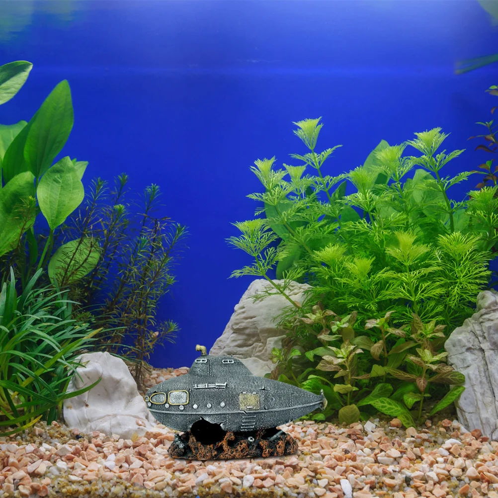 

Aquarium Submarine Decorative Resin Ornament Delicate Fish Tank Decor Landscape Hideout Aquarium Supply Accessory