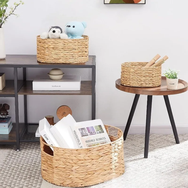Woven household snacks, toys, storage, sorting basket, tabletop sundries, storage box with handle