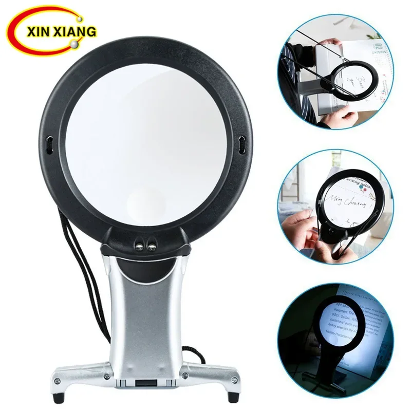 Desktop Magnifier Lamp Flexible Table Led Magnifier Lamp 2.5X 6X Magnifying Glass with Led Light Jewelry Loupe Reading Lupe