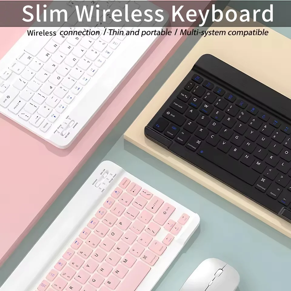 78-Key Ultra-Thin Portable Keyboard, Rechargeable Bluetooth-compatible Keyboard for Android, iOS, Windows, PC, iPad & Tablets