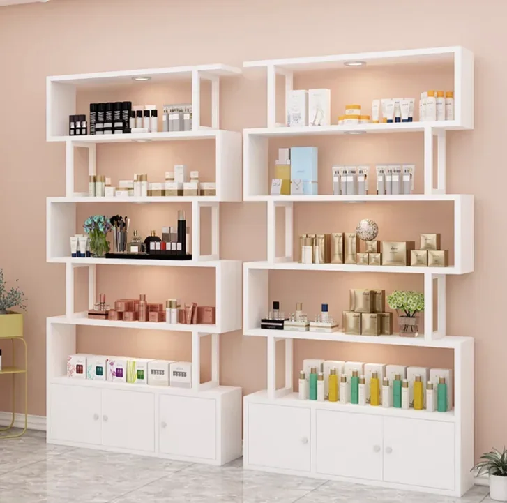 

Hot SalesHot Sell Beauty Hair Salon Store Display Rack Wood Storage Cabinet Book Shelf