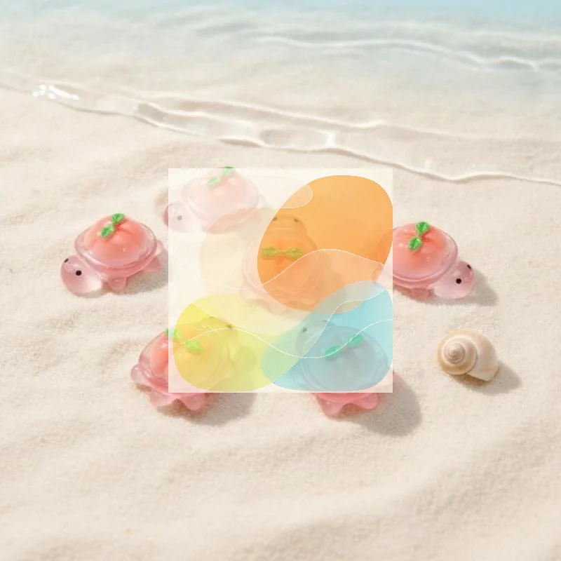 Glow In Dark Mini Turtle Figurines Cute Pink Peach Resin Crafts for DIY Handmade Projects Home Shelf Decor Gifts