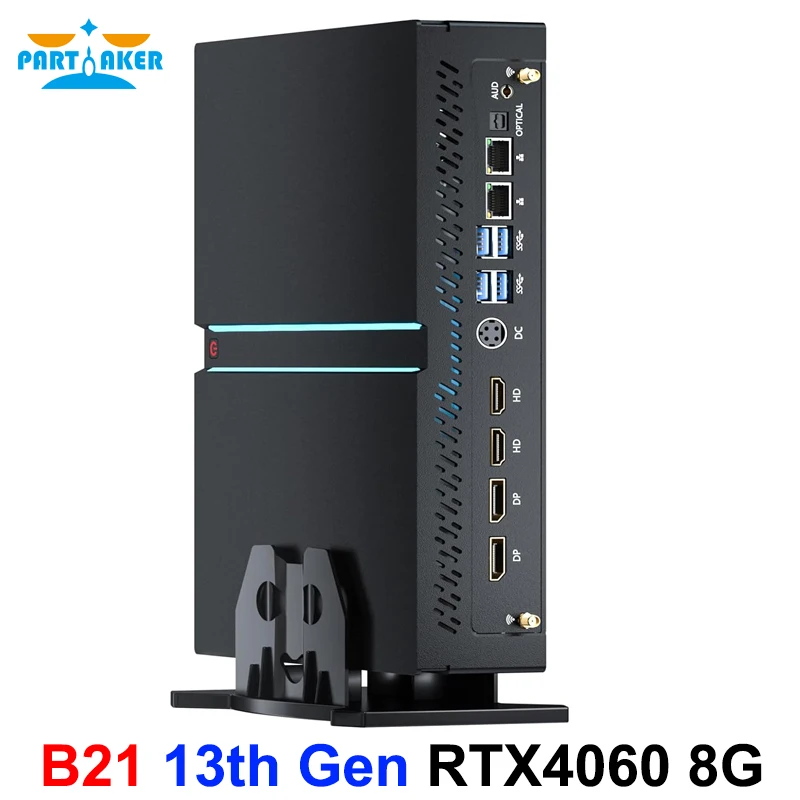 Partaker 13th Gen Intel Core I9 13900F I7 13700F I5 13400F Mini PC NVIDIA RTX 4060 8G PCIE4.0 Windows 11 WiFi6 Gaming Desktop PC