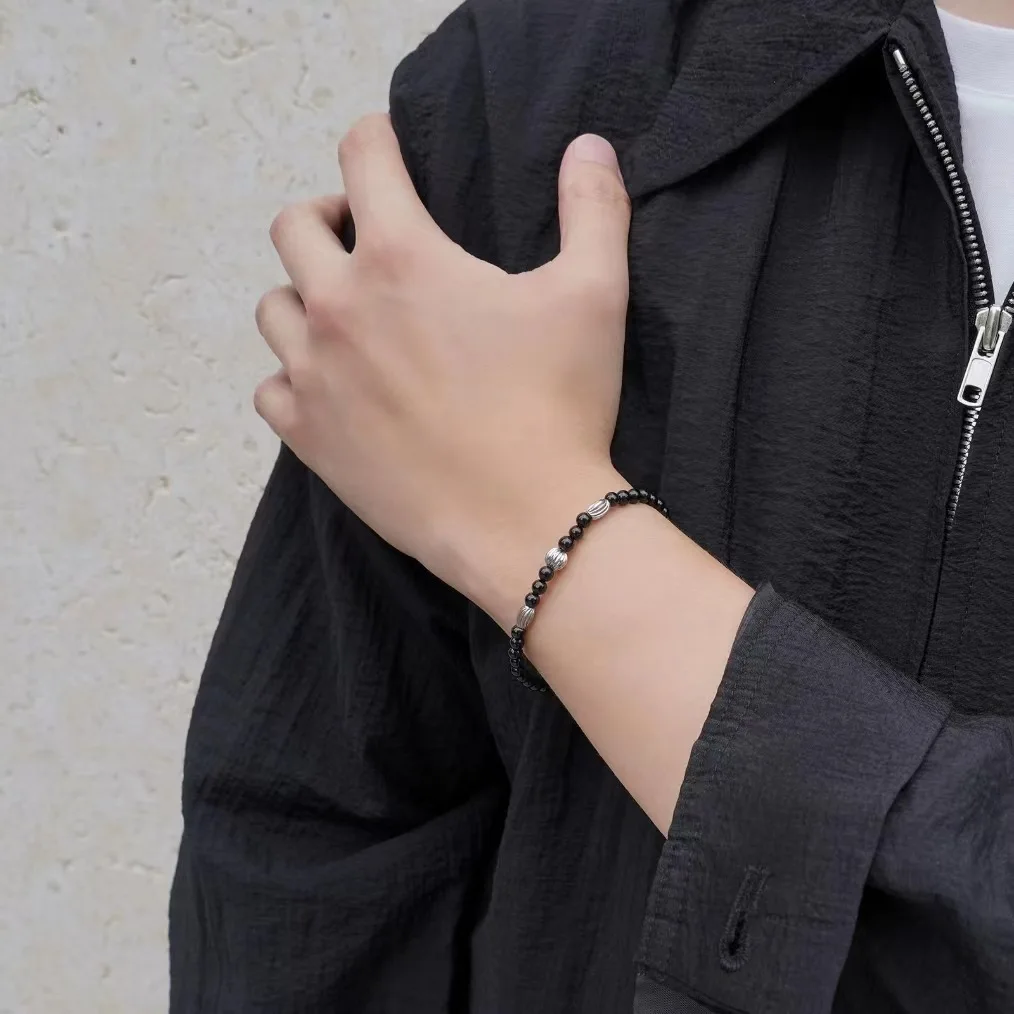 2024 Korean Wave New JUNGKOOK Same Black Bracelet Fashion Trend Men\'s and Women\'s Accessories Jewelry Couple Gift