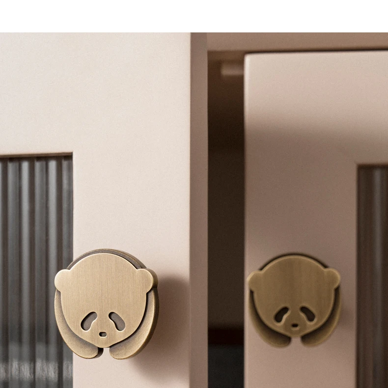 Panda furniture knob in antique brass — product image 8