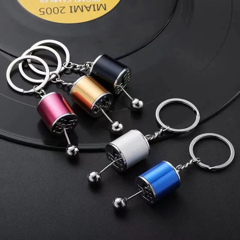 Keychain Mini Turbo Turbocharger Car-styling Keyring Gear Gearbox Pendant Keychain Stick Knobs Keyring Shift Metal Fidget Toys