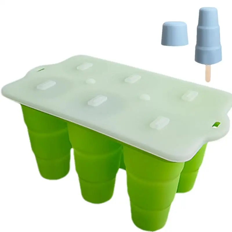 Silicone Ice Pop Molds Popsicle Mould Silicone Ice Pop Maker With 6-Cavity Multipurpose Summer Popsicle Maker Creative Ice Lolly