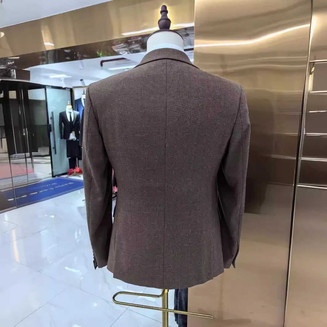 2024 Men\'s Plaid Series Wedding Casual Suit 3-piece Set Wedding Suits for Men Mens Suit Suit Men