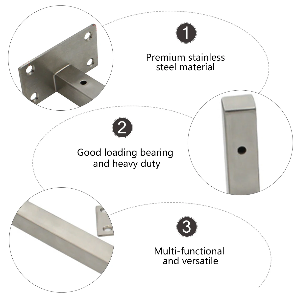 

Stainless Steel Shelf Bracket Durable Heavy Duty Supports Practical Brackets for Kitchen Garage Workshop Storage Tools Laundry