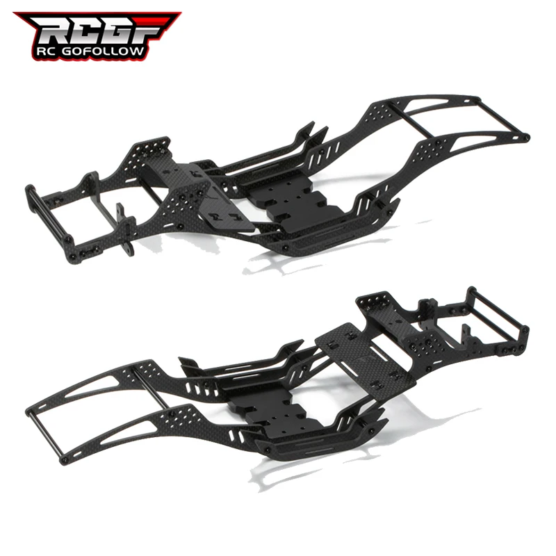 LCG Chassis Kits Carbon Fiber Cheater Rigs Frame with Delrin Skid for 1/10 RC Car Crawler SCX10 II Element Enduro Comp Builds