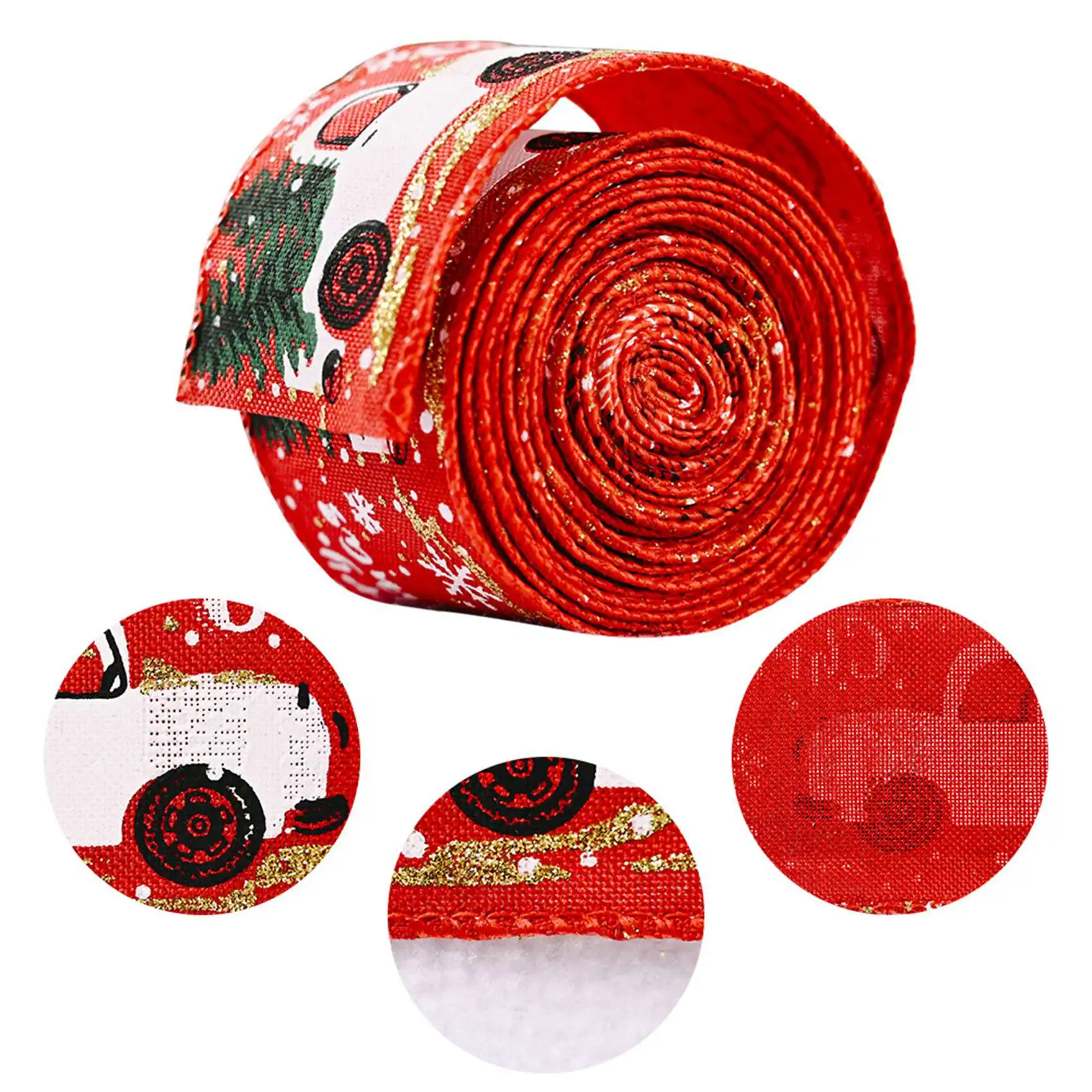 3PCS Christmas Celebration Supplies, Car Christmas Tree Ribbon, Decorative Ribbon, Ribbon, Creative Ribbon White