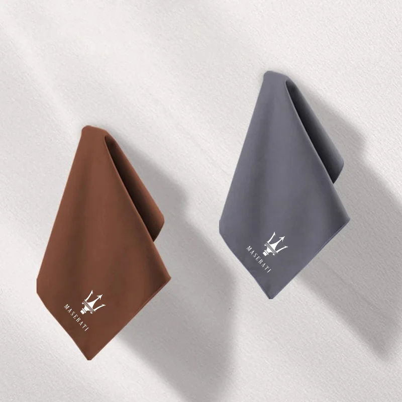 New Car Suede Double Sided Microfiber Cleaning Towel Wash Towels For Maserati Logo Mc20 Ghibli Levante Quattroporte Accessories
