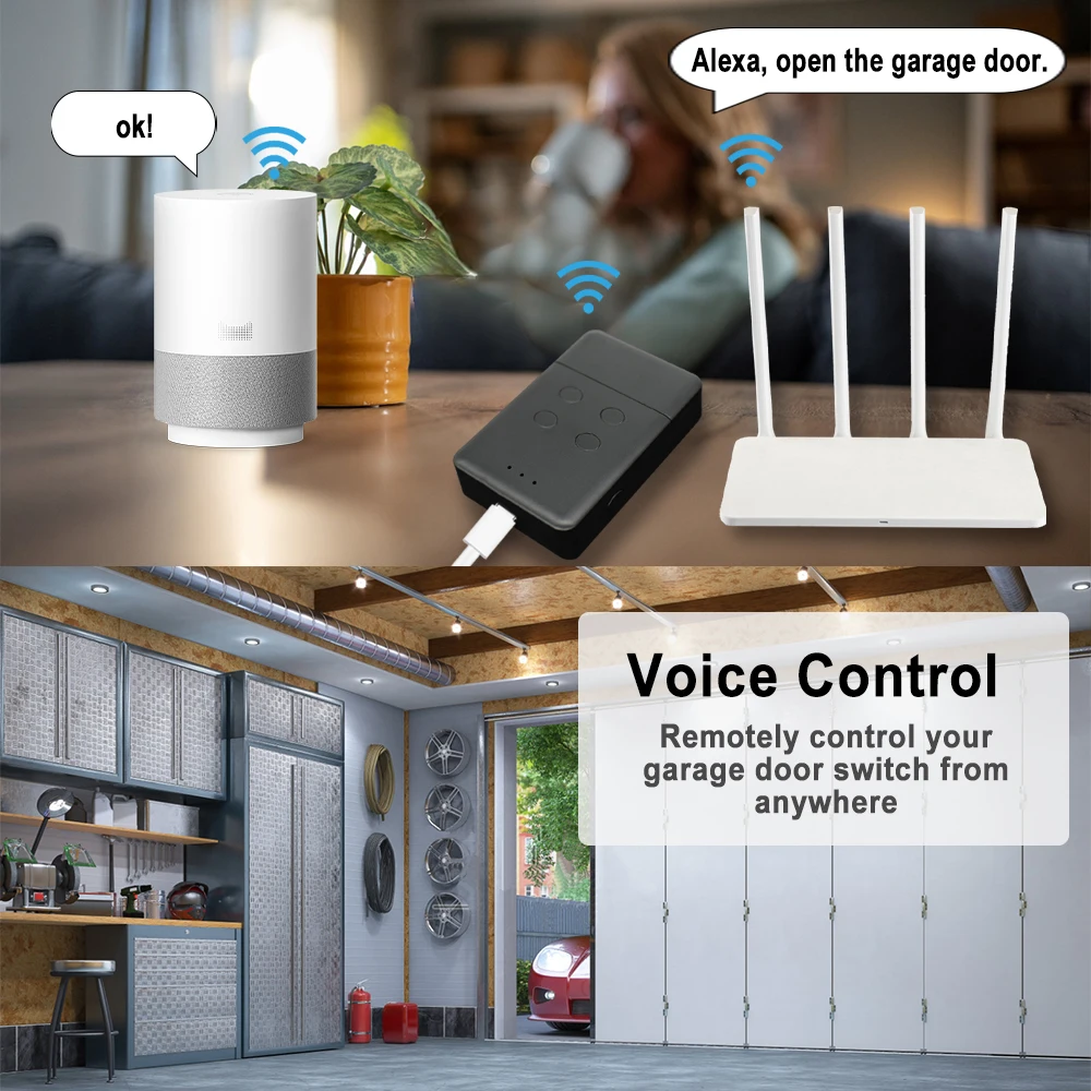 노보페름 Wifi RF 2 in 1 스마트 투야 노보트론 토마틱 차고 도어 리모컨 (502 MAX43-2, 504 MAX43-4, 512 MIX 43-2, Alexa 지원)