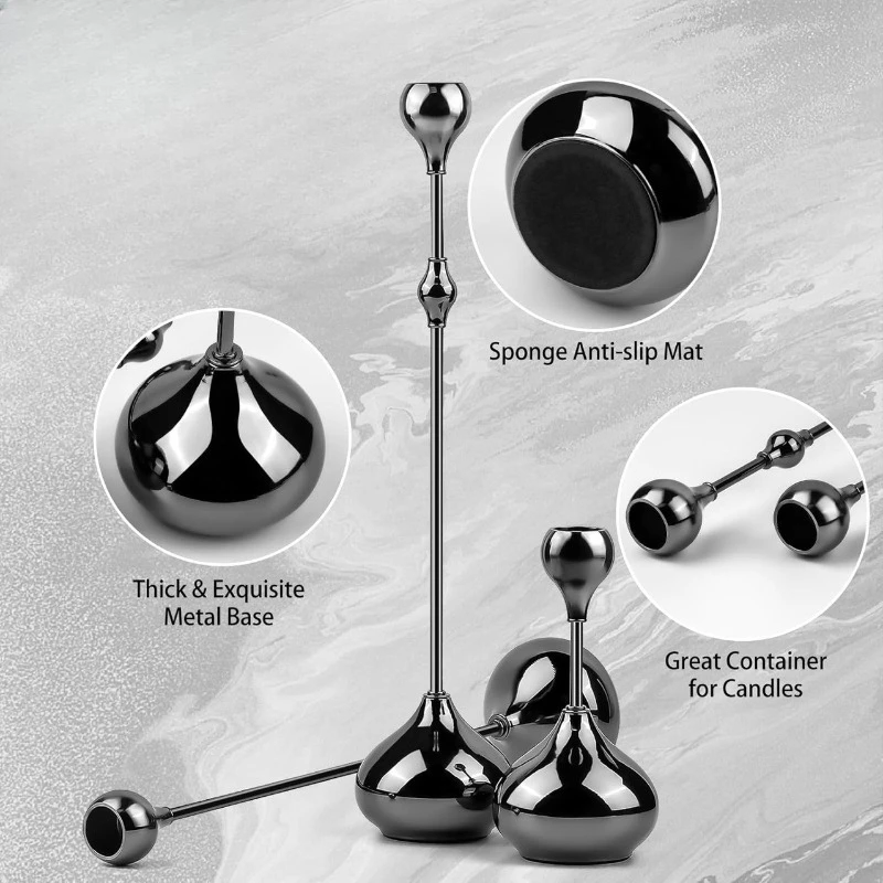 Vintage Elegant Teardrop Candle Holders Set 3 Piece,Candles Taper Candle Holders 13.7
