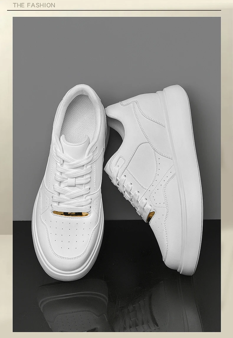 Herren-Skate-Schuhe aus Kunstleder mit Schnürung, versteckter Erhöhung der Höhe um 6/8/10 cm, rutschfester Plattform, für den Alltag und zum Gehen. – Detail 11