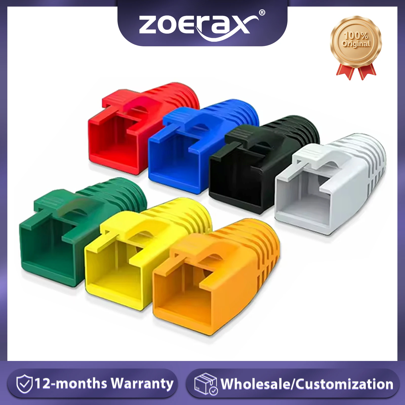 ZoeRax 50 PCS RJ45 Cabo de rede Ethernet Botas de alívio de tensão Conector de cabo Capas para CAT8 CAT7 CAT6A (OD: 7,0 mm ~ 8,5 mm)