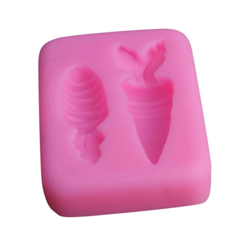 F92B Cenoura 3D Silicone FONDANT BOLO Bolo chocolate Decoração açúcar Colar bolsa molde