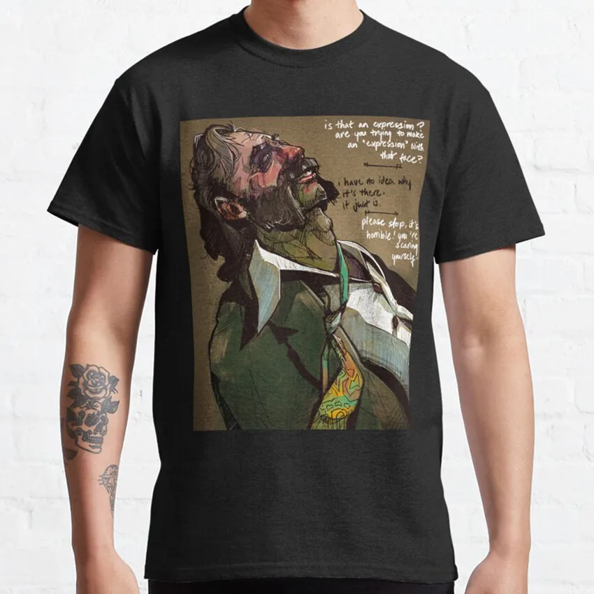 

The Expression Harry Du Bois printed t shirt Retro Video game Disco Elysium graphic t shirts 100% cotton large size tops