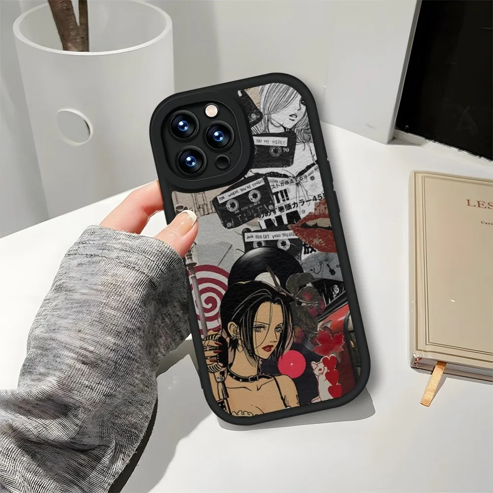 Nana Osaki Anime Phone Case Leather Black For IPhone 13 12 15 11 14 Pro Max Mini X Xr 8 Plus SE2020 Soft Silicone Cover