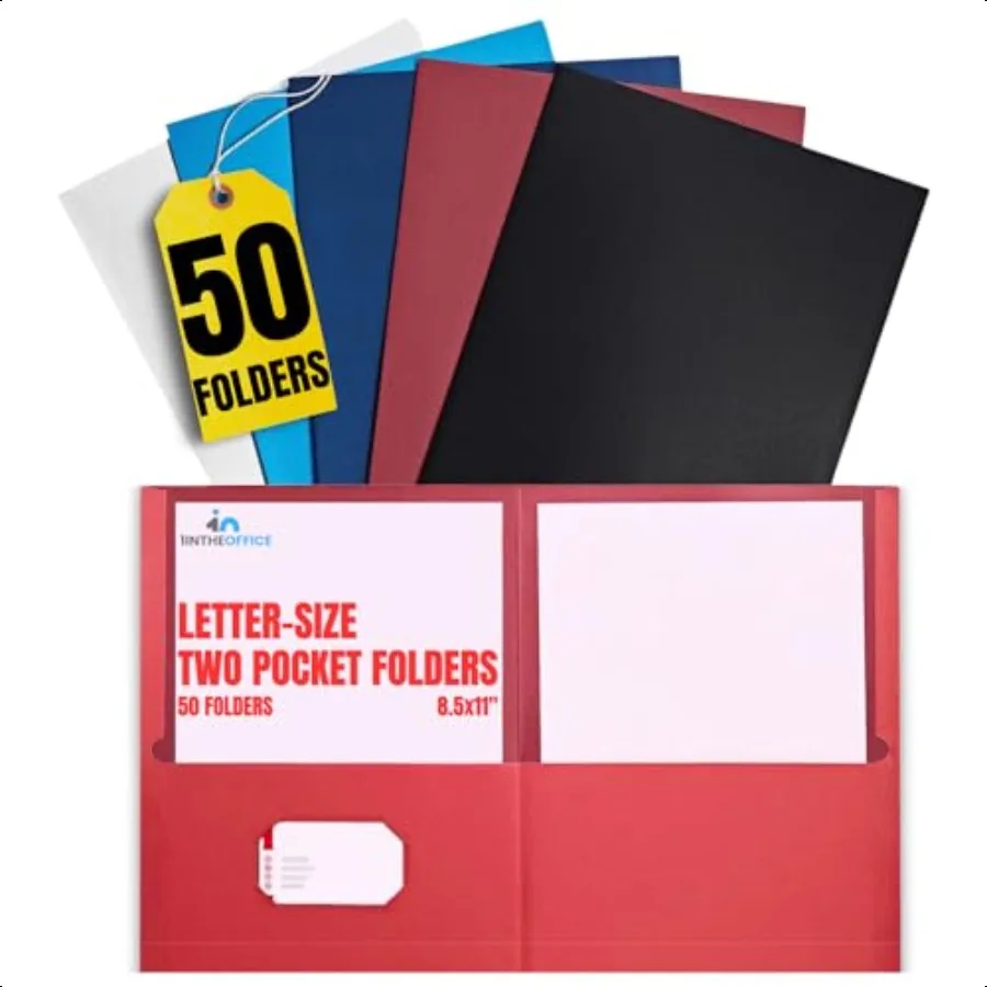 

Two Pocket Folders Assorted 2 Pocket Folder Leatherette Portfolio 50 Pack