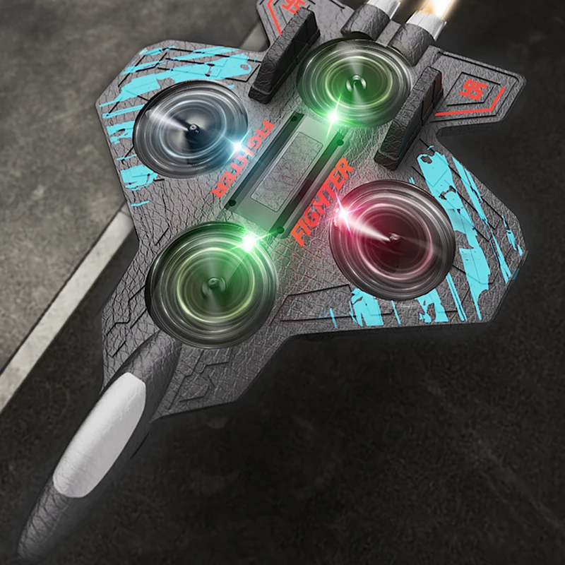 2.4G Remote Control Foam Aircraft Set, Electric Stunt Glider with LED Lights, Hovering UAV Helicopter Model