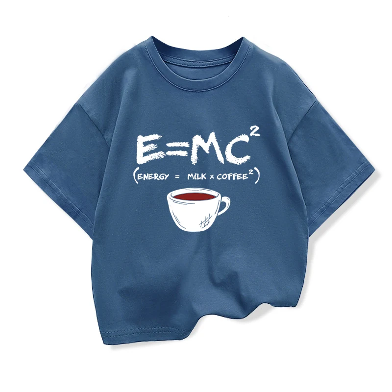 

Summer Boys T-shirt Cotton Casual Funny Energy=Milk+Coffee Print Men Cool Loose O-neck Tops For Baby Kids Short Sleeve Male Tees