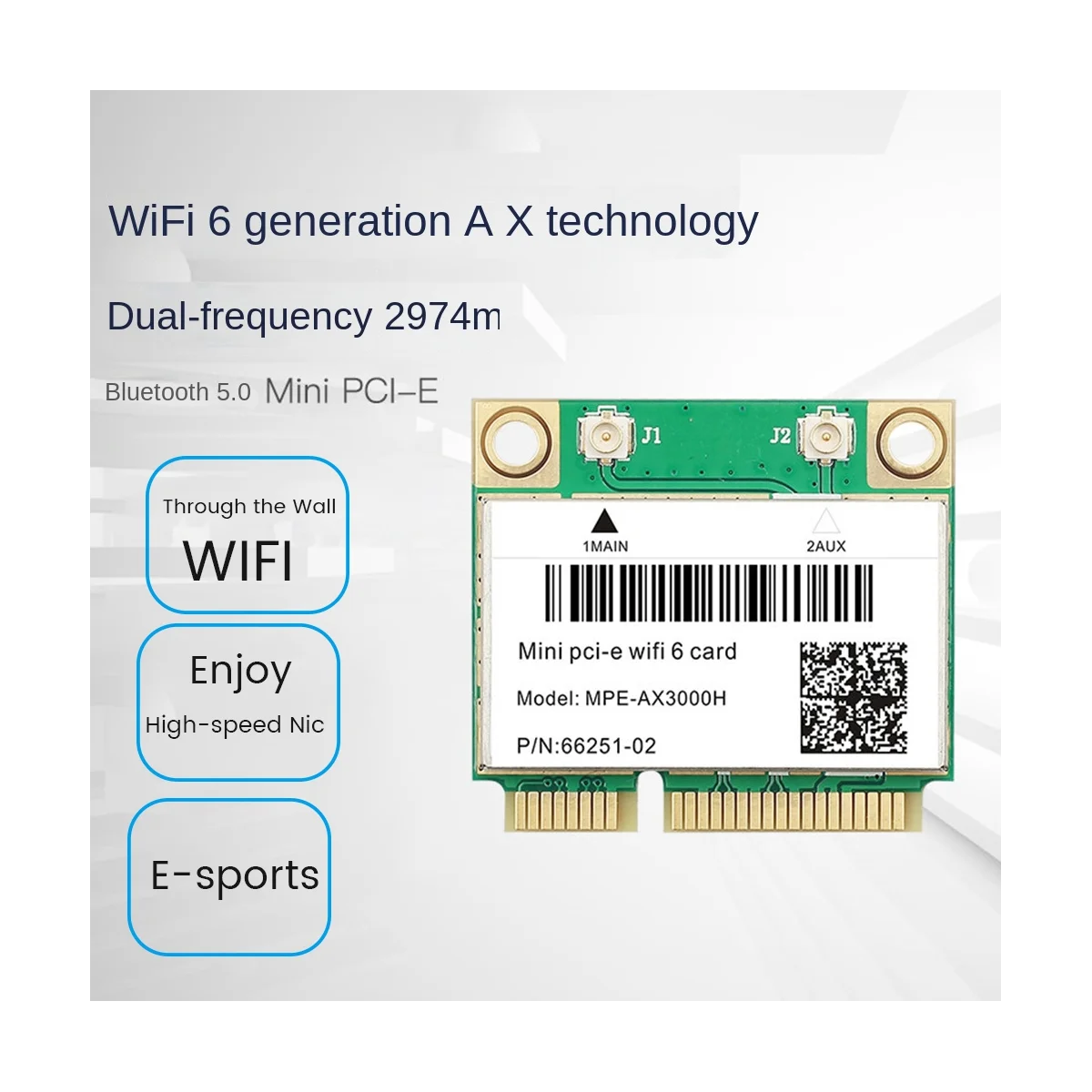 WiFi 6E AX3000H Wireless Wifi Network Card BT 5.2 for Mini PCIE Wi-Fi Adapter for Desktop/Laptop Win10