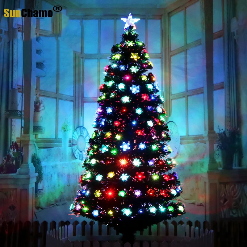 Luxury Encrypted Optical Fiber Christmas Tree LED Colorful Luminous Package Merry Decoration Gift Decor Decorations for Home