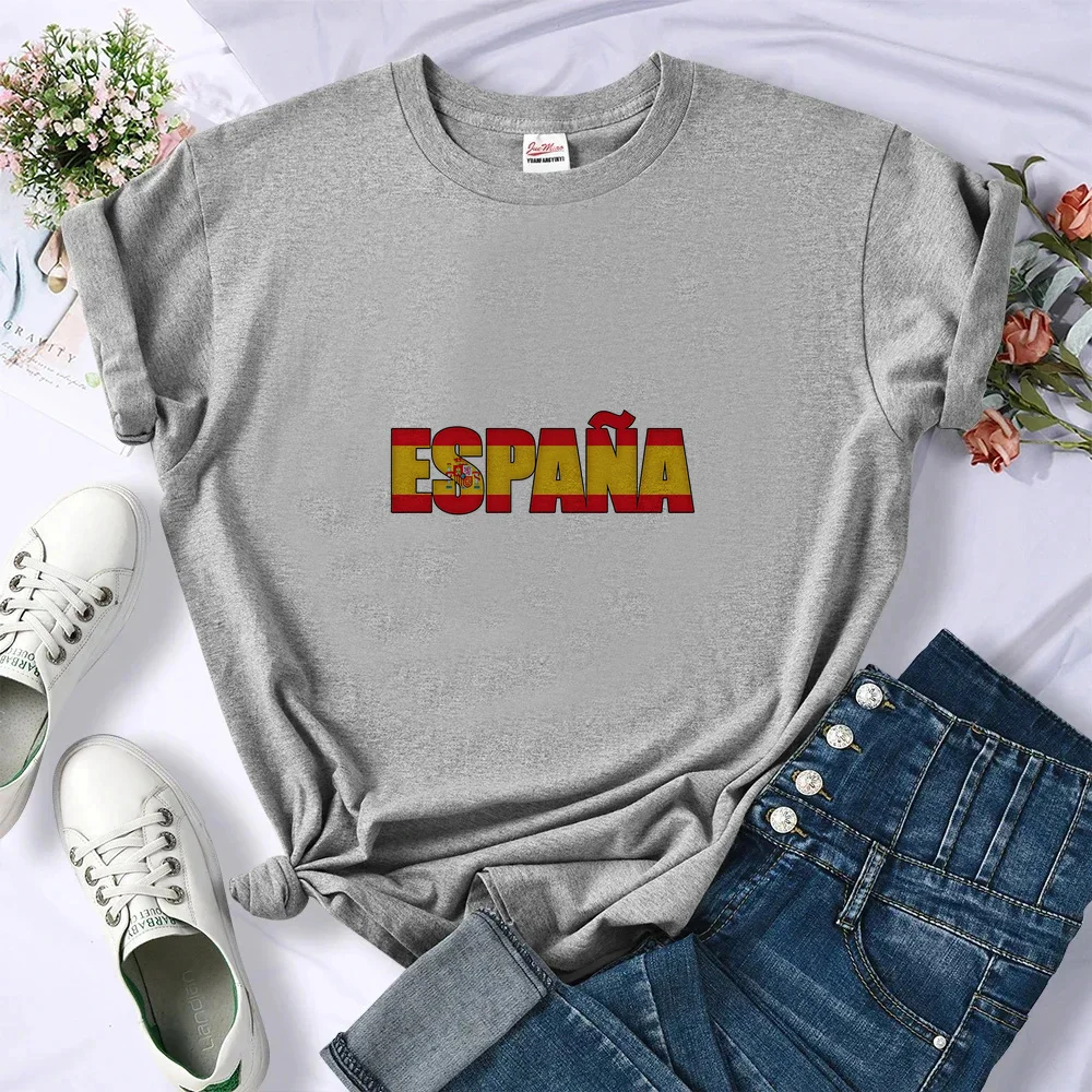 Camiseta de España con gráfico para chica, estilo y2k, años 2000, manga, moda coreana, camiseta barata de moda coreana vintage, anime de verano