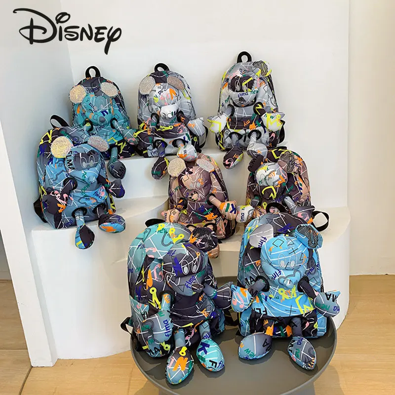 Disney Mickey's New Cool Doll Backpack Fashion High Quality Women's Backpack Cartoon Casual Versatile Hip Hop Men's Backpack